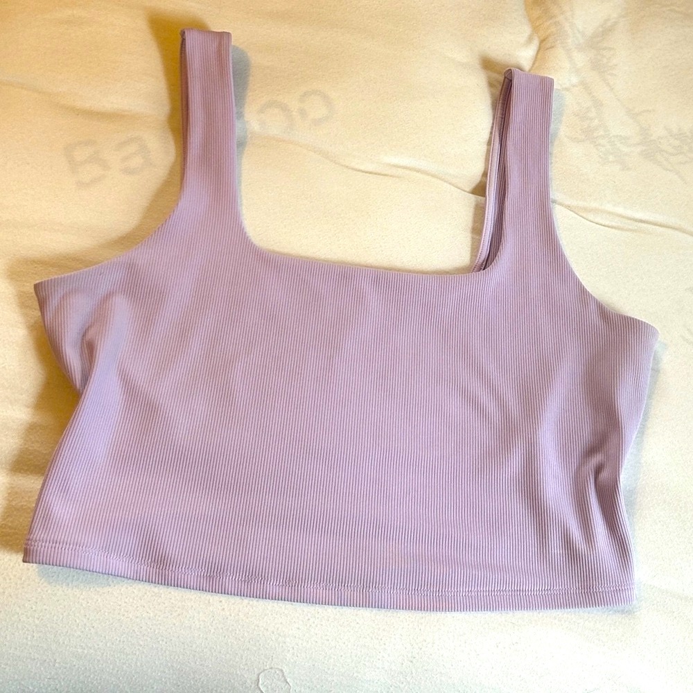 Express Purple Fitted Body Contour Crop Tank Top